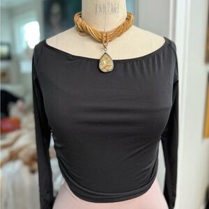 Elegant Black Long Sleeve Fitted Top